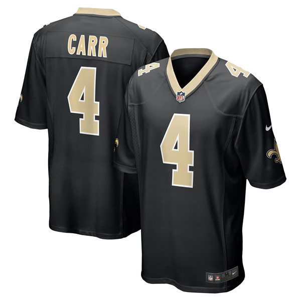 Men's New Orleans Saints #4 Derek Carr Nike Black Vapor Untouchable Limited Jersey