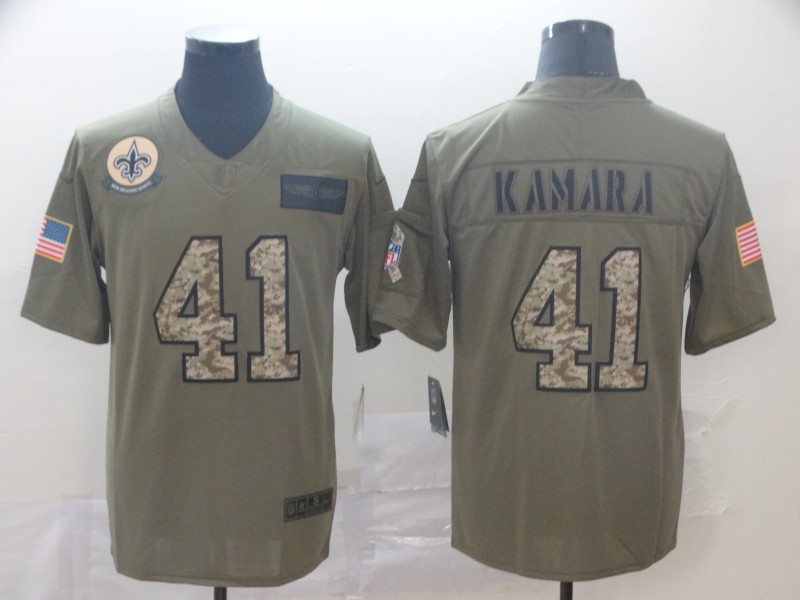 Men's New Orleans Saints #41 Alvin Kamara 2019 Olive Camo Salute to Service Limited Jersey