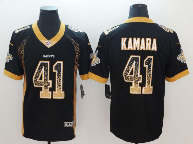 Men's New Orleans Saints #41 Alvin Kamara Black Nike Drift Fashion Limited Jersey