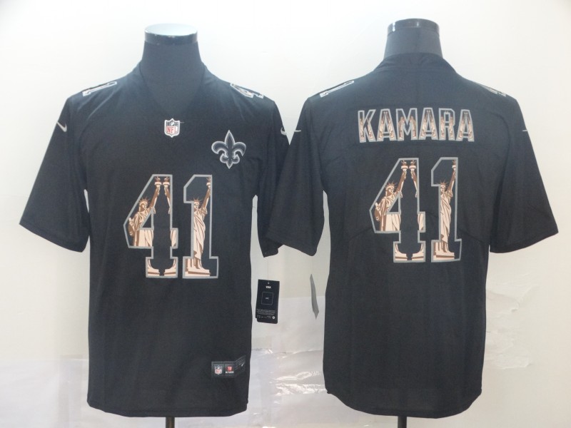 Men's New Orleans Saints #41 Alvin Kamara Black Nike Statue Of Liberty Legend Jersey