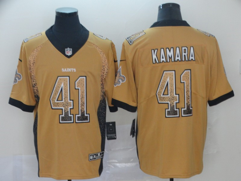 Men's New Orleans Saints #41 Alvin Kamara Gold Nike Drift Fashion Limited Jersey
