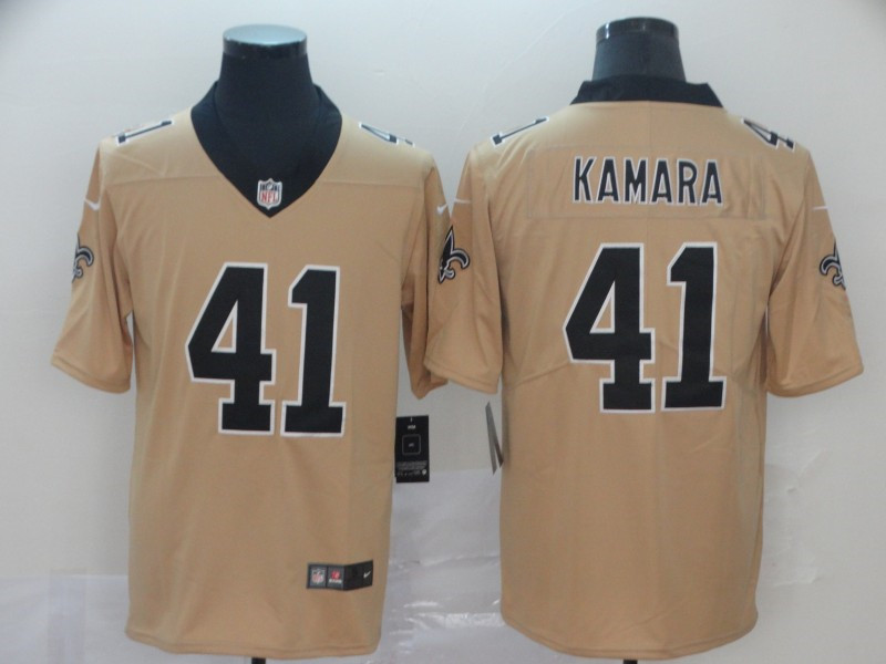 Men's New Orleans Saints #41 Alvin Kamara Nike Gold Inverted Legend Jersey