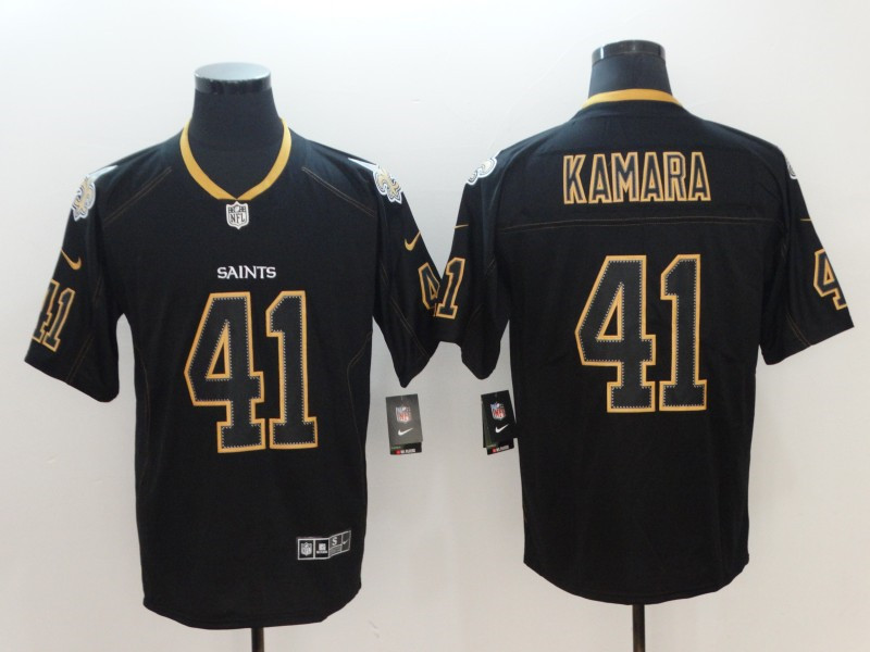 Men's New Orleans Saints #41 Alvin Kamara Nike Lights Out Black Limited Jersey