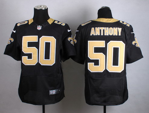 Men's New Orleans Saints #50 Stephone Anthony Nike Black Elite Jersey