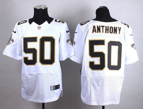 Men's New Orleans Saints #50 Stephone Anthony Nike White Elite Jersey