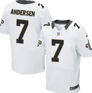 Men's New Orleans Saints #7 Morten Andersen White Nik Elite Jersey
