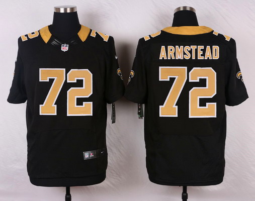 Men's New Orleans Saints #72 Terron Armstead Black Team Color NFL Nike Elite Jersey