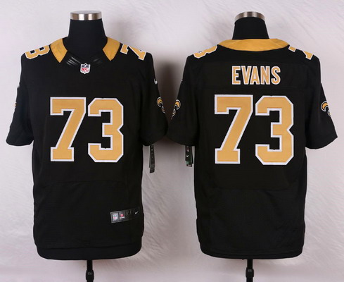 Men's New Orleans Saints #73 Jahri Evans Black Team Color Elite Jersey