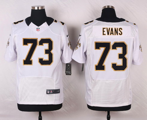 Men's New Orleans Saints #73 Jahri Evans White Road Elite Jersey