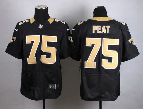Men's New Orleans Saints #75 Andrus Peat Nike Black Elite Jersey
