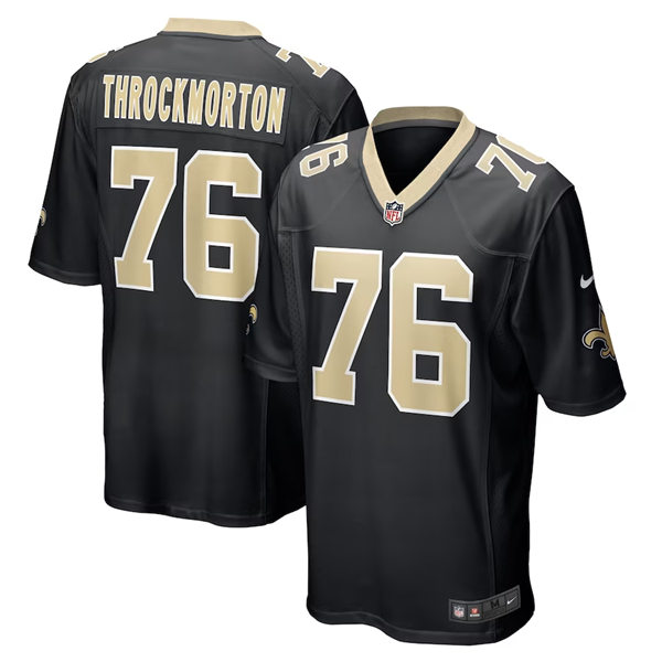 Men's New Orleans Saints #76 Calvin Throckmorton Nike Black Vapor Untouchable Limited Jersey