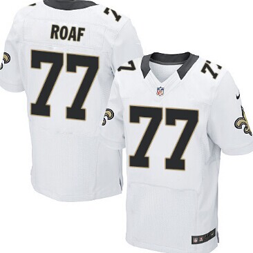 Men's New Orleans Saints #77 Willie Roaf White Nik Elite Jersey