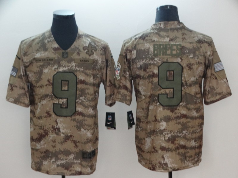 Men's New Orleans Saints #9 Drew Brees Nike Camo Salute to Service Limited Jersey