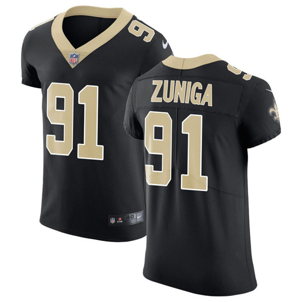 Men's New Orleans Saints #91 Jabari Zuniga Nike Black Vapor Untouchable Limited Jersey