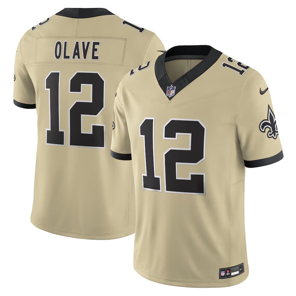 Men's New Orleans Saints Chris Olave Nike Gold Alternate Gameday Golds Alternate  Vapor F.U.S.E. Limited Jersey