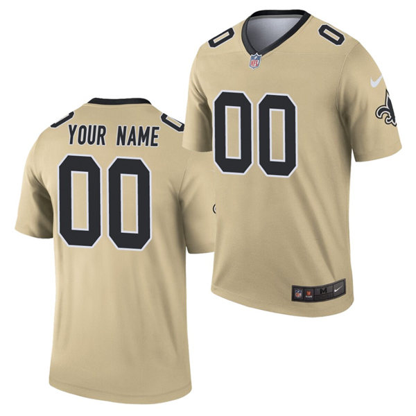 Men's New Orleans Saints Customized Nike Gold Inverted Legend Jersey