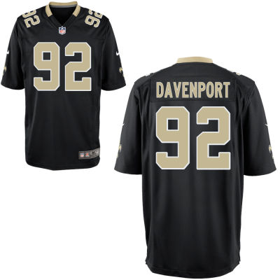 Men's New Orleans Saints Nike #92 Marcus Davenport Black Elite Jersey