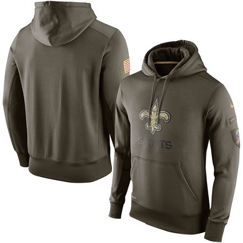 Men's New Orleans Saints Nike Olive Salute To Service KO  Performance Hoodie