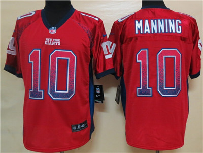 Men's New York Giants #10 Eli Manning 2013 NEW Nik Drift Fashion Red Elite Jerseys
