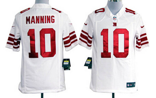 Men's New York Giants #10 Eli Manning White Nik Elite Jersey