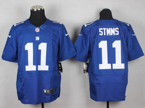 Men's New York Giants #11 Phil Simms Blue Nik Elite Jersey