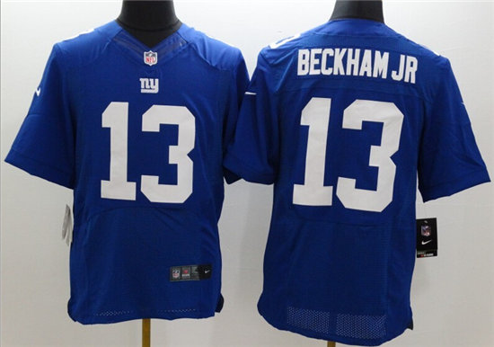 Men's New York Giants #13 Odell Beckham Jr Blue Nik Elite Jersey