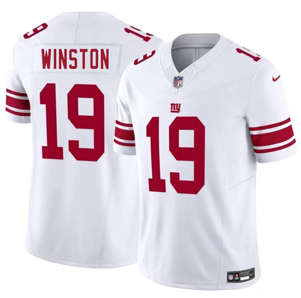 Men's New York Giants #19 Jameis Winston White 2025 F.U.S.E. Vapor Untouchable Limited Football Stitched Jersey