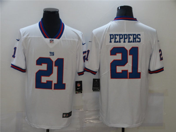 Men's New York Giants #21 Jabrill Peppers Nike White Vapor Untouchable Color Rush Limited Player Jersey