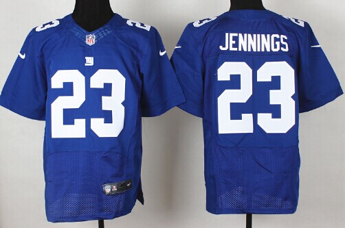 Men's New York Giants #23 Rashad Jennings Blue Nik Elite Jersey