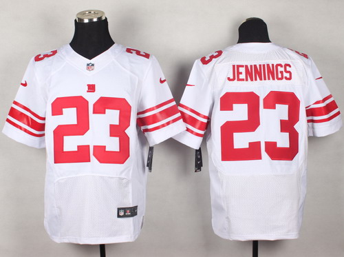 Men's New York Giants #23 Rashad Jennings White Nik Elite Jersey
