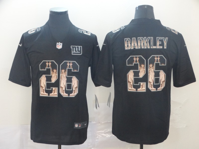Men's New York Giants #26 Saquon Barkley Black Nike Statue Of Liberty Legend Jersey
