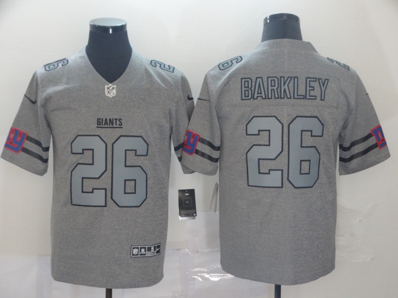 Men's New York Giants #26 Saquon Barkley NFL Pro Line Gray Static Fashion Jersey