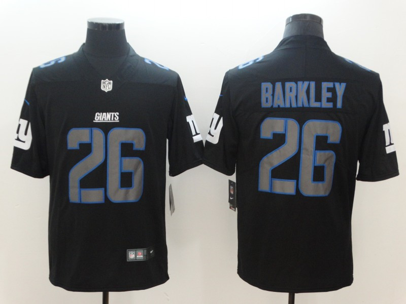 Men's New York Giants #26 Saquon Barkley Nike Fashion Impact Black Color Rush Limited Jersey