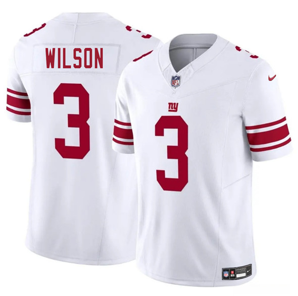 Men's New York Giants #3 Russell Wilson White 2025 F.U.S.E. Vapor Untouchable Limited Football Stitched Jersey