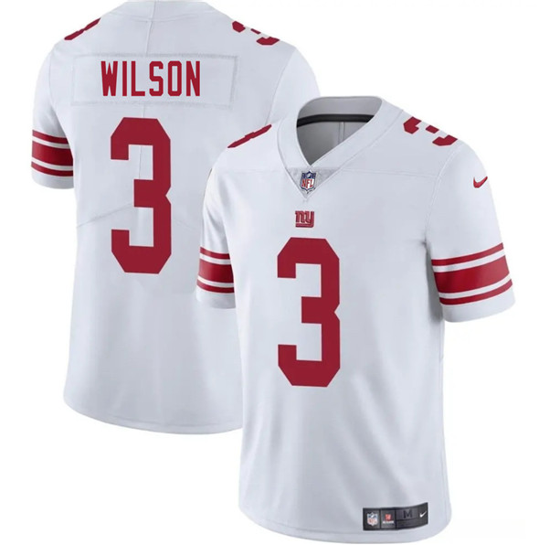 Men's New York Giants #3 Russell Wilson White 2025 Vapor Untouchable Limited Football Stitched Jersey