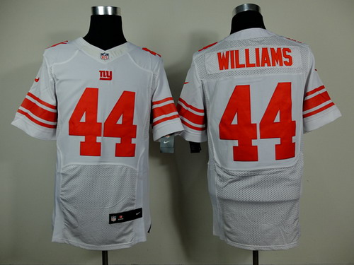 Men's New York Giants #44 Andre Williams White Nik Elite Jersey