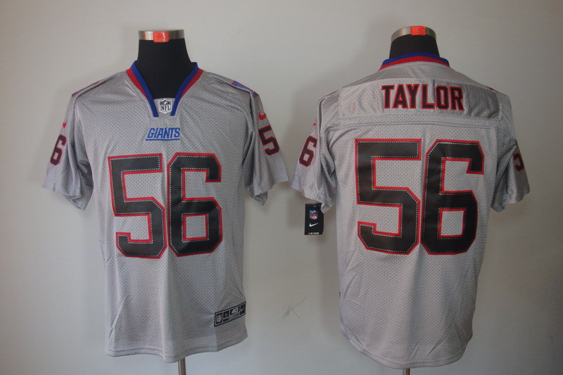 Men's New York Giants #56 Lawrence Taylor Jersey Nik Elite Lights Out Gray