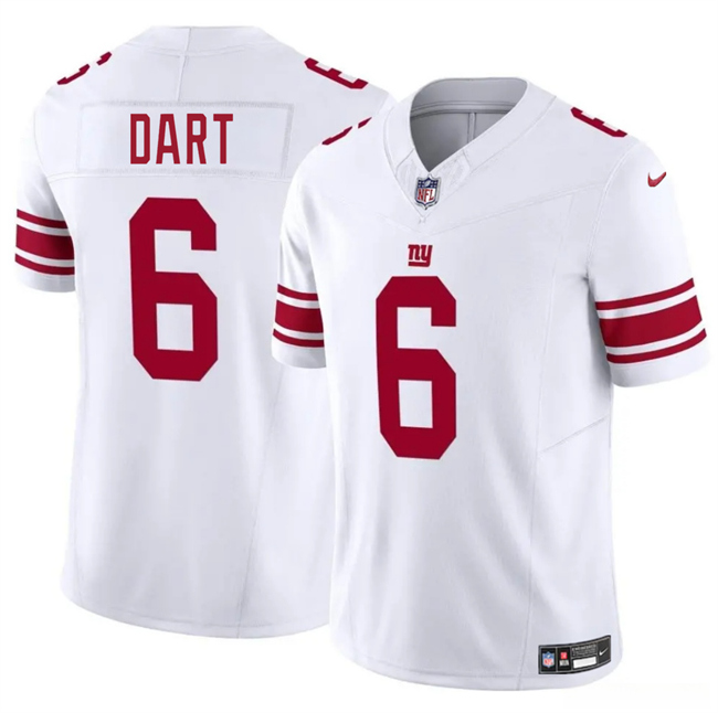 Men's New York Giants #6 Jaxson Dart White 2025 Draft F.U.S.E. Vapor Untouchable Limited Football Stitched Jersey