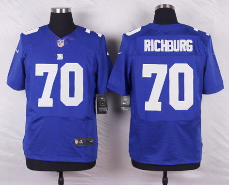 Men's New York Giants #70 Weston Richburg Royal Blue Team Color NFL Nike Elite Jersey
