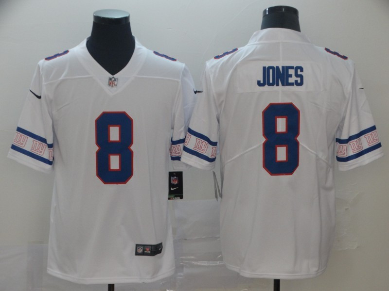 Men's New York Giants #8 Daniel Jones Nike NFL team logo cool edition jerseys