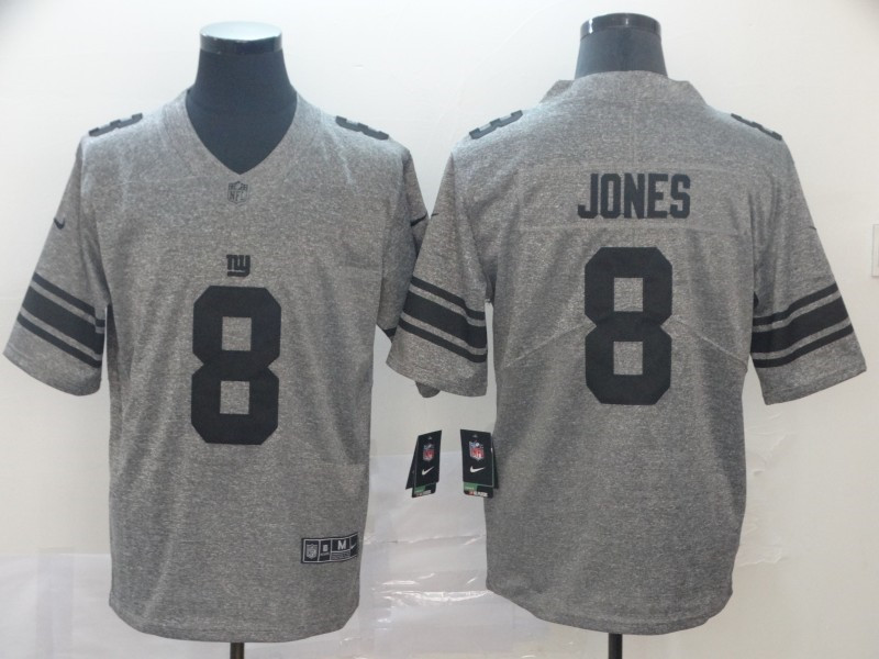 Men's New York Giants #8 Daniel Jones Nike Silver Inverted Legend Jersey