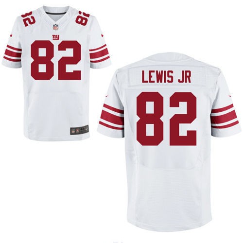 Men's New York Giants #82 Roger Lewis Jr White Road Nike Elite Jersey