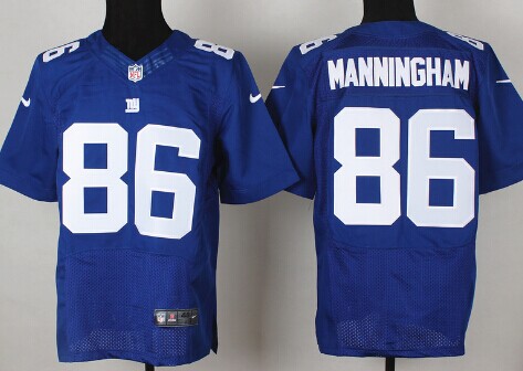 Men's New York Giants #86 Mario Manningham Blue Nik Elite Jersey