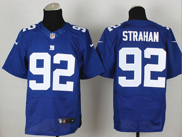 Men's New York Giants #92 Michael Strahan Blue Nik Elite Jersey