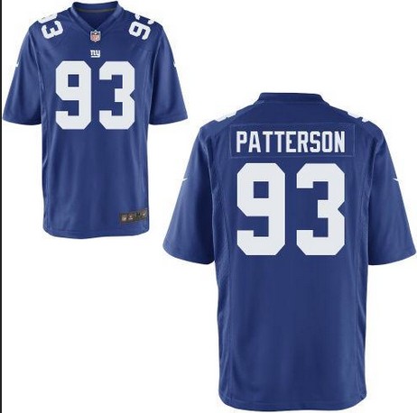 Men's New York Giants #93 Mike Patterson Blue Nik Elite Jersey