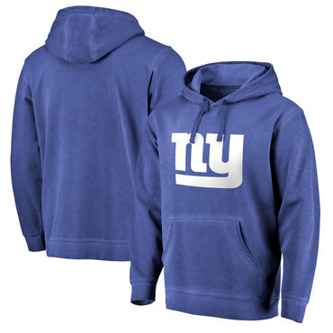 Men's New York Giants NFL Pro Line By Fanatics Branded Royal White Logo Shadow Washed Pullover Hoodie