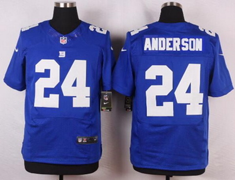 Men's New York Giants Retired Player #24 Ottis Anderson Royal Blue Nike Elite Jersey