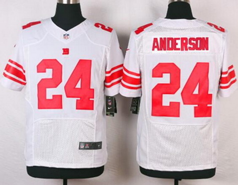 Men's New York Giants Retired Player #24 Ottis Anderson White Nike Elite Jersey