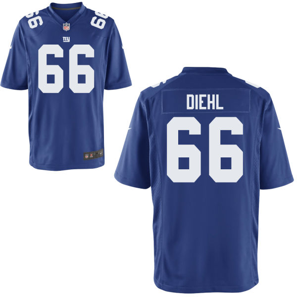 Men's New York Giants Retired Player #66 David Diehl Royal Blue Team Color NFL Nike Elite Jersey