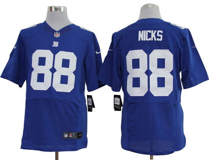 Men's New York Giants Retired Player #88 Hakeem Nicks Royal Blue Team Color NFL Nike Elite Jersey